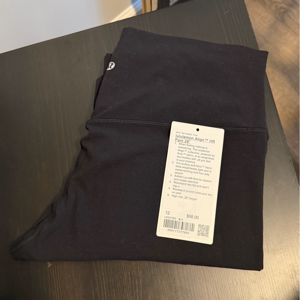 Lululemon Align 28in Black High-Rise Leggings Size 12